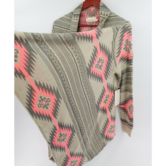 Dreamers Tribal Cardigan Womens S-M Pink Open Front Southwestern - Picture 6 of 16